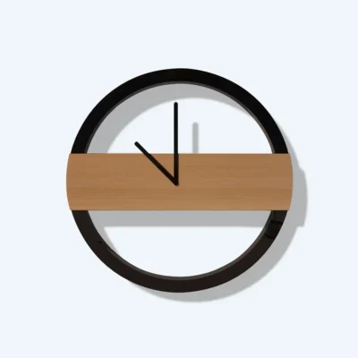 Modern and minimalist Wall Clock for office against white background